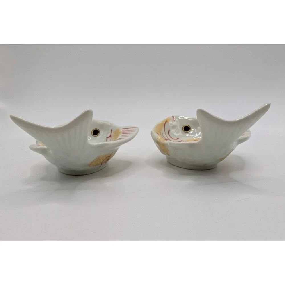 Arita Ware Koraku Kiln Japanese Sea Bream Tai Fish Small Dipping Sauce Plates 2